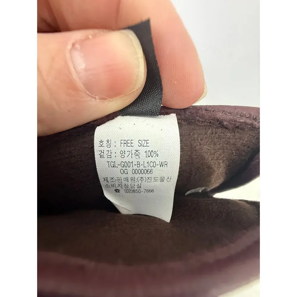 Jindo Fashion Burgundy Leather Gloves Size 44 Made in Korea